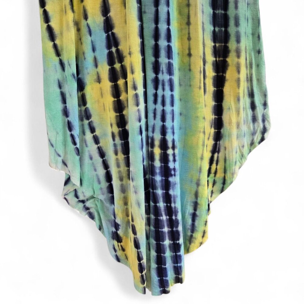 Earthbound Trading Co Tie Dye Spaghetti Strap High-Low Maxi Dress Multicolor XL - Picture 5 of 6